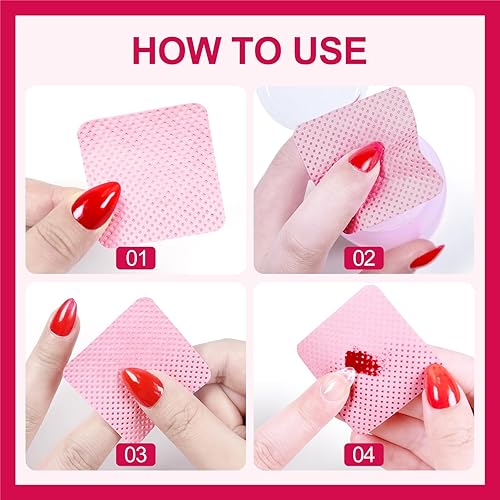 Miniatura 5 de Toallitas de uñas sin pelusas, 1200 toallitas blancas sin pelusas, removedor de esmalte de gel de tela no tejida, súper absorbente, removedor de