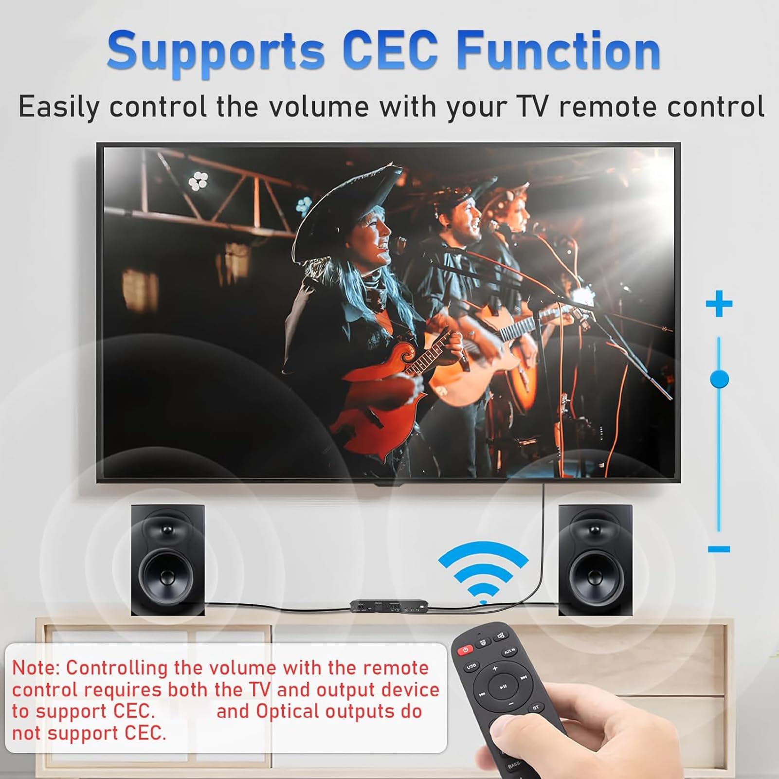 Bewinner Estrattore Audio Ottico EARC, Adattatore da EARC a Ottico Uscita Audio 24 Bit 192 KHz 7.1 5.1 2.0 per Sala Conferenze TV Home Theater