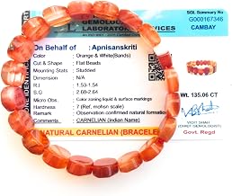 Apnisanskriti Premium Oval With faceted Stone Bracelet for Men and Women (Free Size, AAA Quality, Lab Certified) Natural Stone - Pack of 1