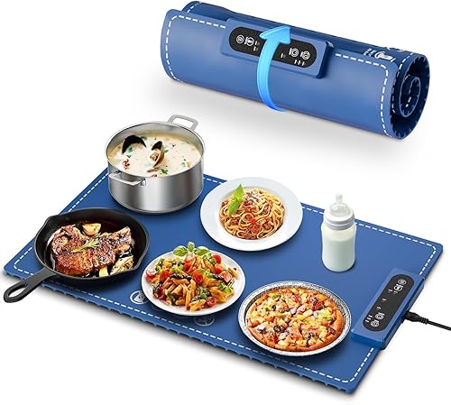 Bandeja de calentamiento eléctrica, tapete de calentamiento de alimentos de iones negativos, calefacción de superficie completa enrollable y