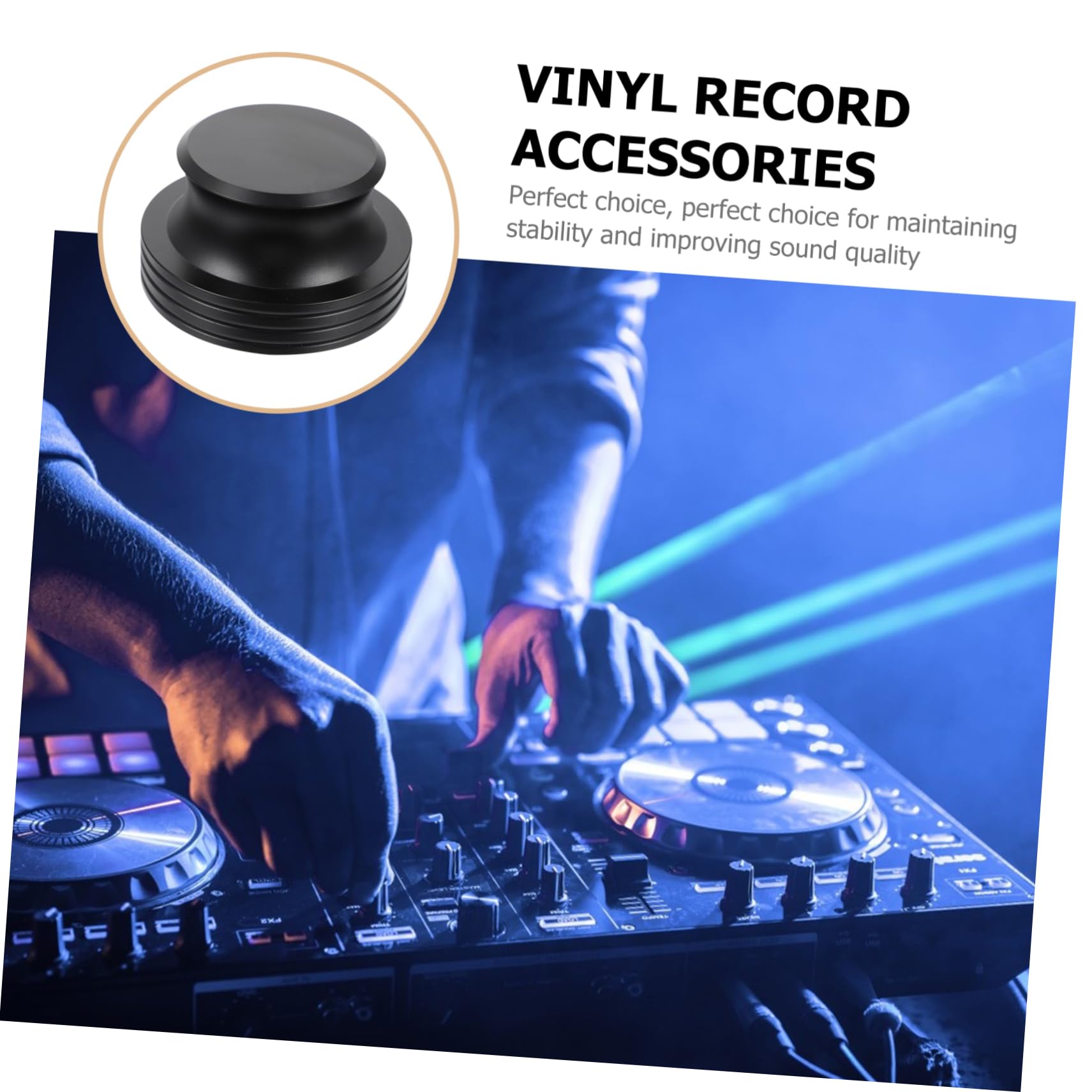 PartyKindom Estabilizador De Disco De Aluminio para Vinilos Negros Abrazadera Equilibrada para Tocadiscos Mejora La Calidad De Sonido y Estabilidad