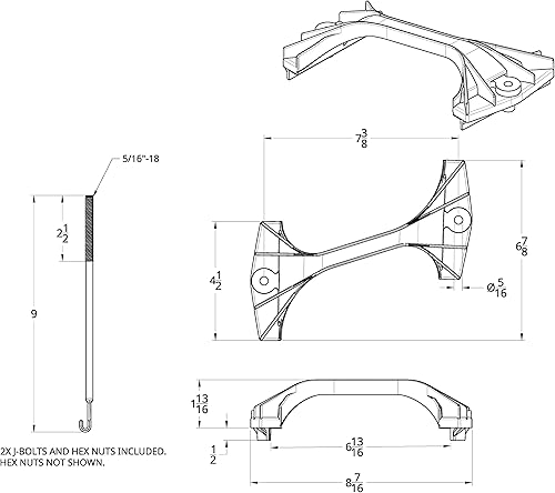 Miniatura 2 de United Pacific 110983 Soporte de retención de batería, polímero, diseño original, dos pernos en J chapados en zinc con tuercas de brida, se adapta a