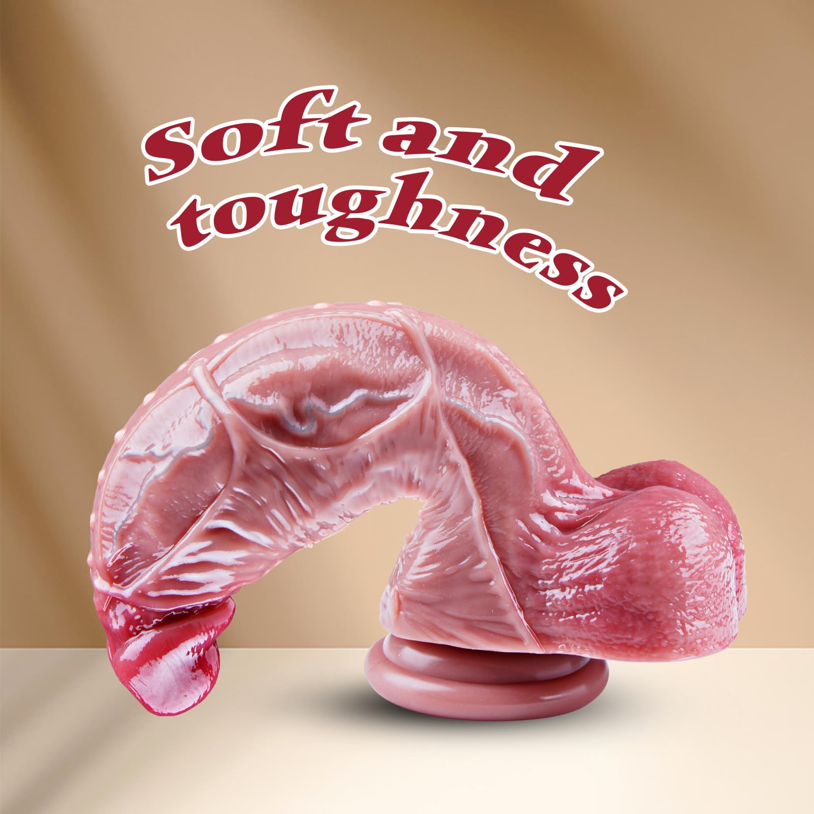 Pequeño consolador anal realista, de 17,5 cm de largo y 6,7 cm de ancho, fabricado en silicona con ventosa, usable para estimular el punto G, adecuado para parejas, hombres y mujeres, y principiantes