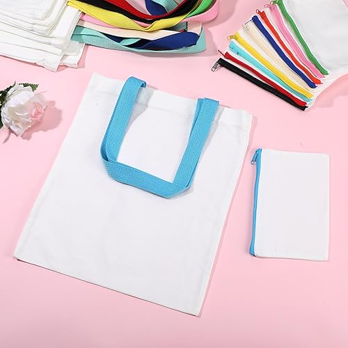 Miniatura 4 de Paquete de 60 bolsas de lona de sublimación, bolsas de cosméticos, bolsas reutilizables en blanco para comestibles, impresión de transferencia de