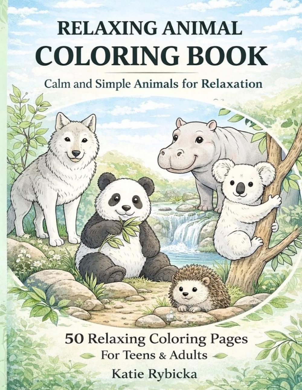 Relaxing Animal Coloring Book: Calm and Simple Animals to Color for Relaxation 50 Easy Designs for Teens and Adults