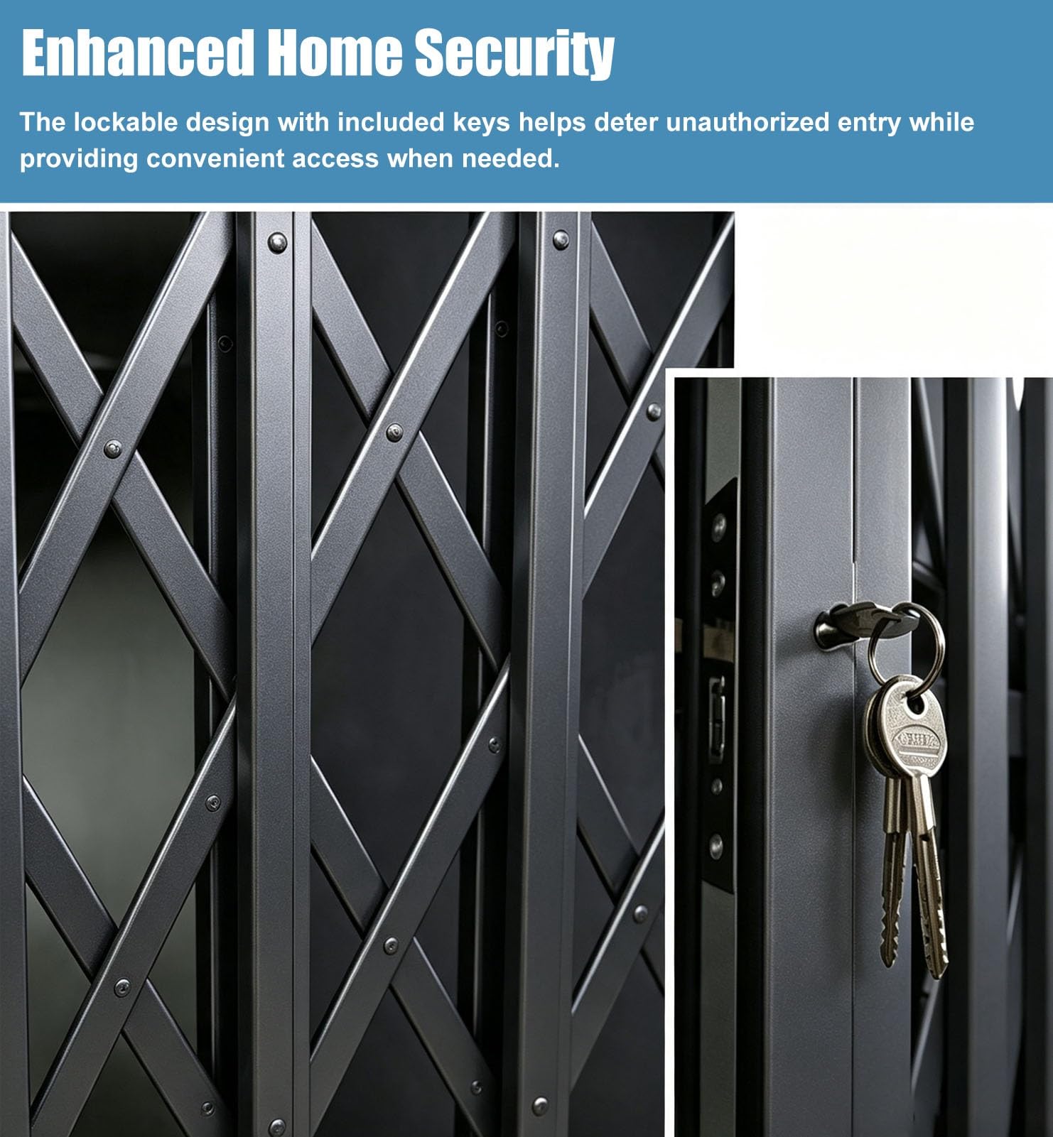 Grande Porta di Sicurezza Retrattile Personalizzata in Alluminio | Protezioni Pieghevoli per Finestre Griglie di Sicurezza Telescopiche per Finestre, Facile Montaggio, Cancello di Sicurezza