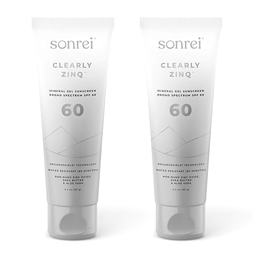 Sonrei Clearly Zinq - Protector solar de gel mineral SPF 60  24% no nano óxido de zinc, amplio espectro UVAUVB, apto para arrecifes, vegano, sin