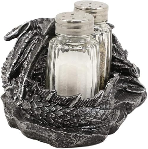 Miniatura 4 de Ebros Gift Juego de figuras de dragón durmiente gótico medieval con diseño de dragón dormido, 5.75 pulgadas de largo como Calabozos y Dragones,