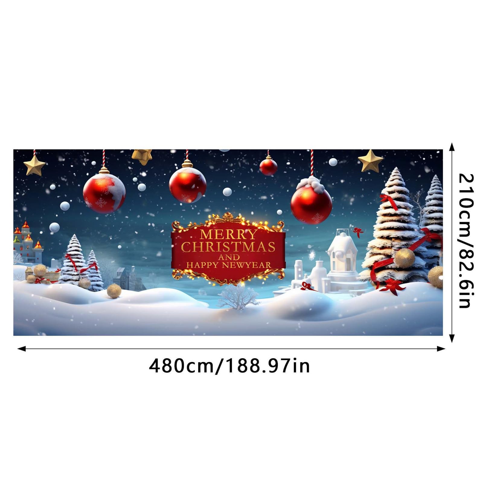 Cartel de graduación para árbol de Navidad, decoración de puerta de garaje, puerta de garaje, cubierta mural, 7 x 16 pies, letrero grande de feliz para fiestas de vacaciones