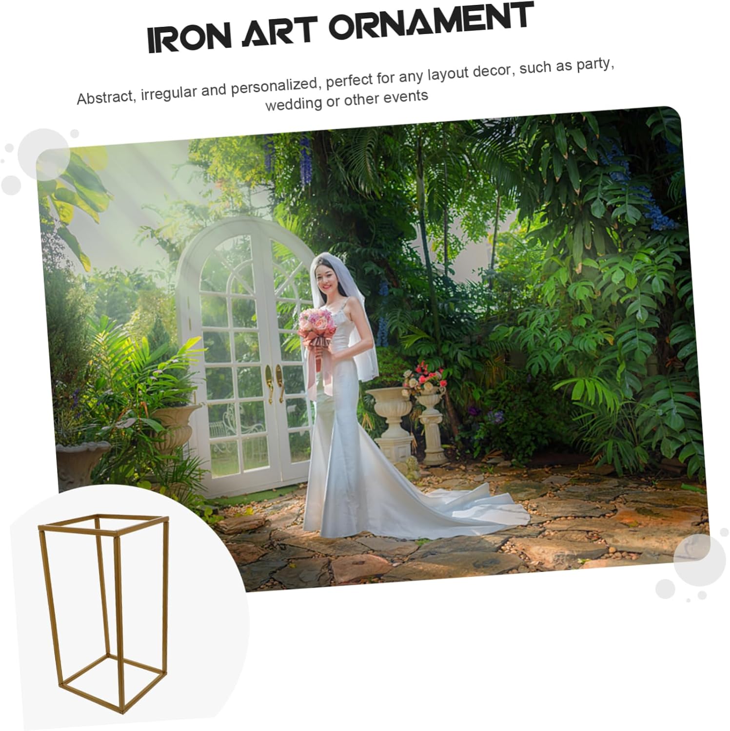 1pc Iron Art Wedding Decor Geometric Frame Centerpiece for Modern Wedding