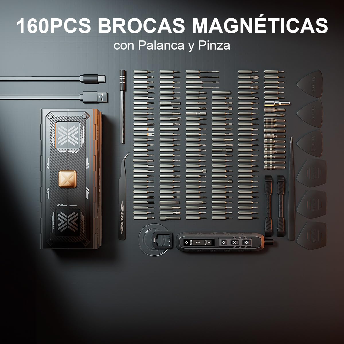 EZARC Mini Juego de Destornilladores Eléctricos 181 en 1, Destornillador Eléctrico de Precisión con 162 Brocas Magnéticas, Destornillador Eléctrico Pequeño de Carga Inalámbrica