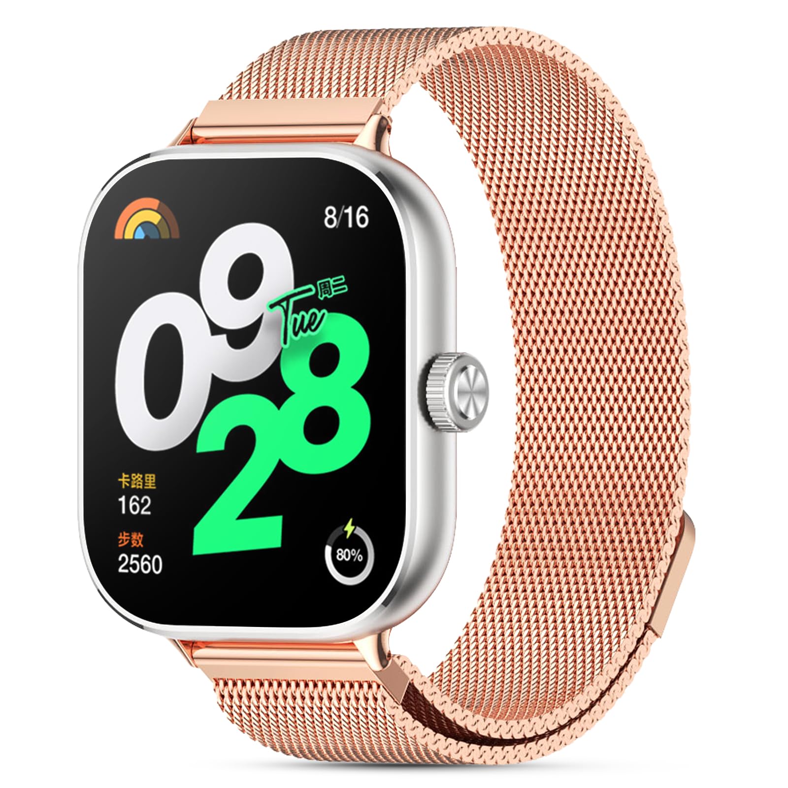 CHANRASI Correa compatible con Xiaomi Redmi Watch 4 Mujer, Metal ajustable de acero inoxidable reloj pulsera de repuesto para Xiaomi Redmi Watch 4 Oro rosa
