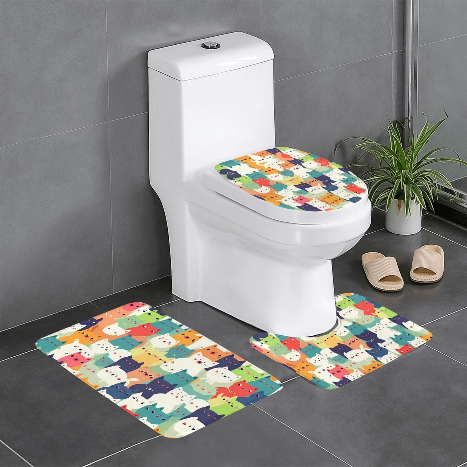 Tapis de salle de bain lavables et antidérapants pour WC et lavabos