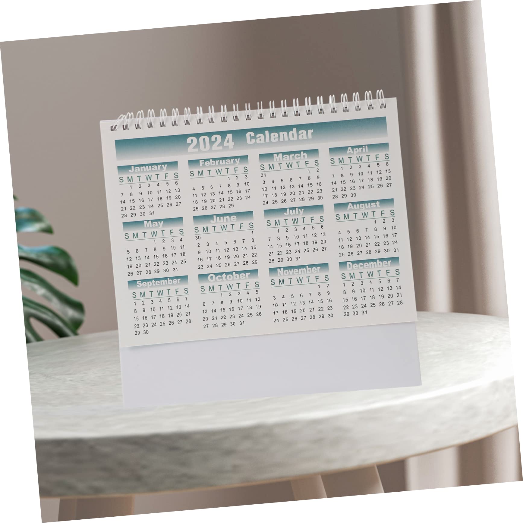 Lurrose 4stücke Tischkalender Englischer Desktop-kalender Mit Countdown-ornament Für Büro Und Zuhause Monate Modernes Design Für Planung Und Organisation