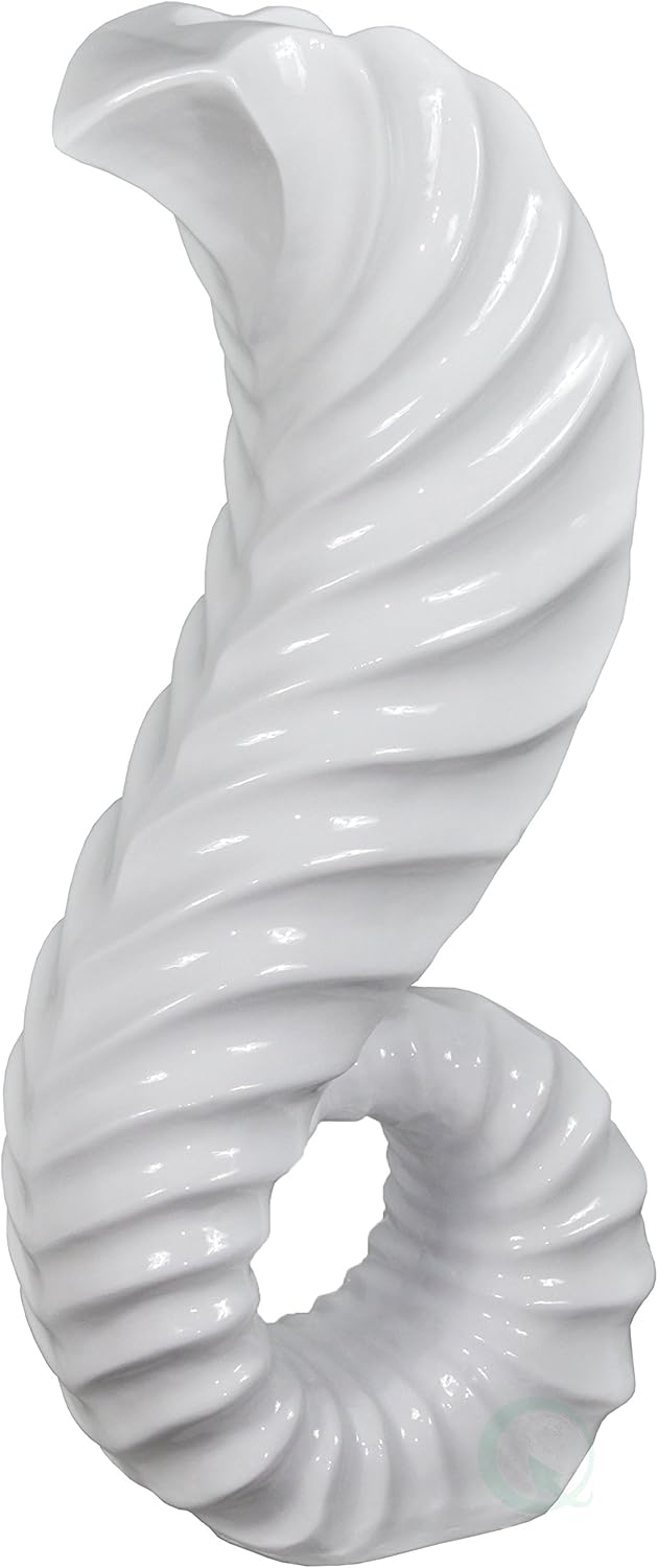 Uniquewise Large Tall Classic White Horn Floor Vase, 32 Inch High Unique Decorative for Dried Flowers Branches Fillers Elegant Look, Home Decor for Any Dining Room, Living Room, Entryway, Or Office.