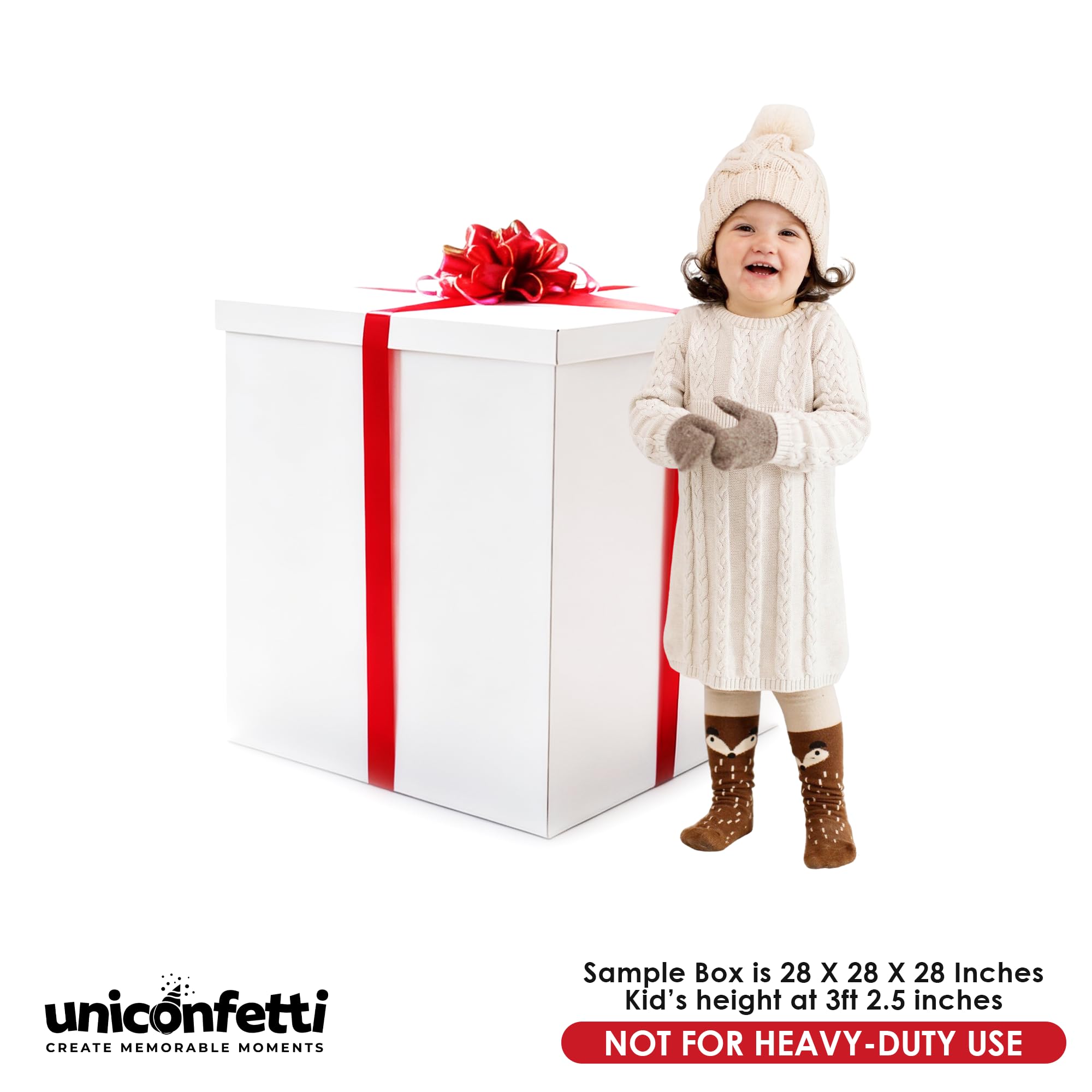 Extra große Geschenkbox, 71 x 71 x 71 cm, groß, Jumbo-Geschenkboxen mit Deckel, für große Geschenke, Geburtstagsüberraschung, besondere Anlässe, einzigartige Feiern, nicht für schwere Lagerung