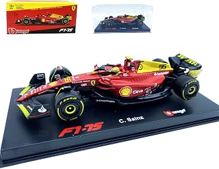 HTLNUZD Bburago 1/43 2022 F1-75 #55 75th Anniversary Carlos Sainz 1:43 Formula One Racing Car Alloy Die Cast Collection Vehicles Model (Hardcover 75th #55)
