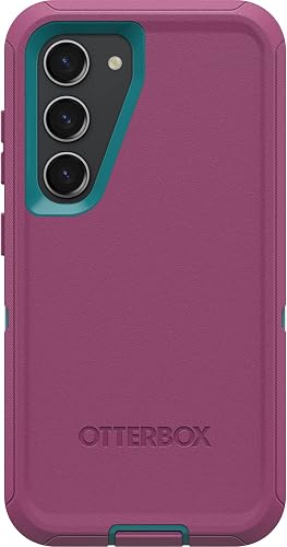 OtterBox Galaxy S23 Defender Series Case - CANYON SUN (Pink), rugged & durable, with port protection, includes holster clip kickstand