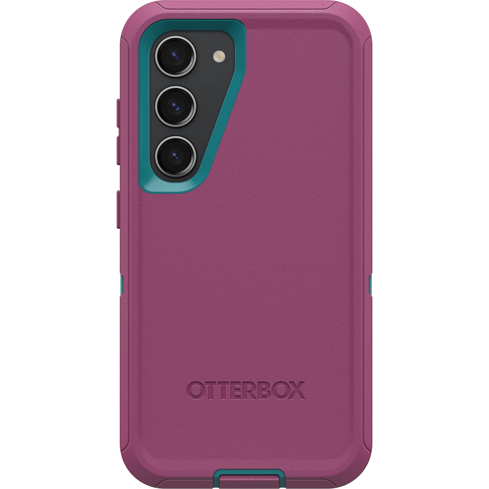OtterBox Galaxy S23 Defender Series Case - CANYON SUN (Pink), rugged & durable, with port protection, includes holster clip kickstand