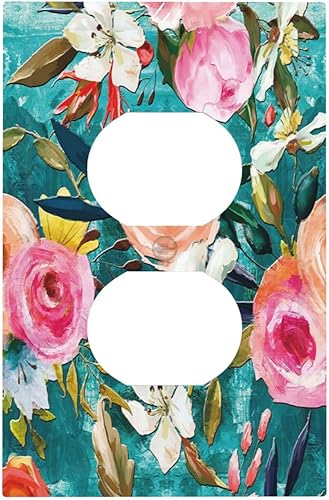 Miniatura 83 de Cubiertas de interruptor de luz de palanca simple de los años 70, estilo bohemio vintage con sol, arcoíris, retro, hongo, floral, de 1 gang, placas