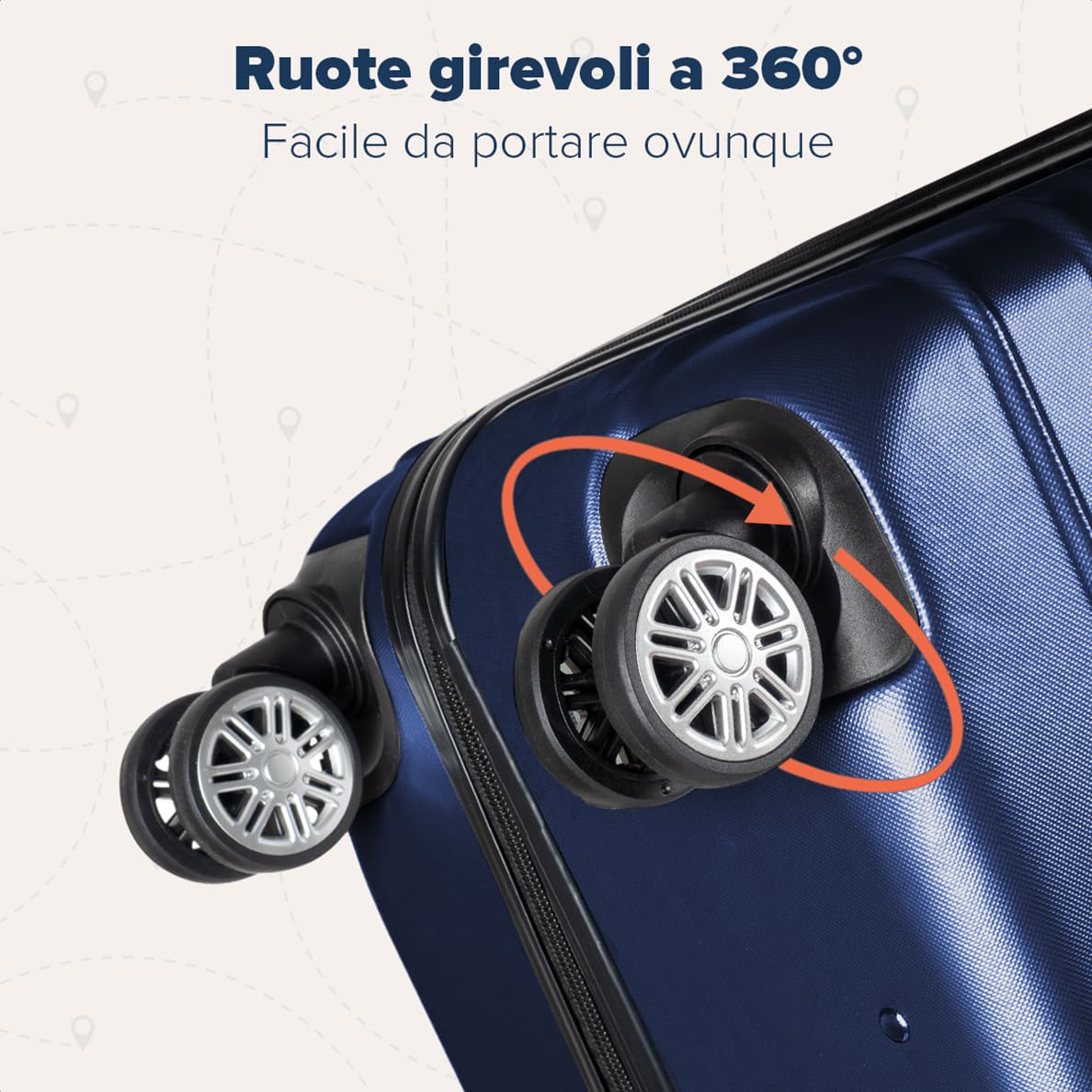 TRVLMORE Trolley Bagaglio a Mano 55x40x20 - Valigia Bagaglio a Mano 55x40x20 - Valigia 10 kg - Valigie Trolley - Valigia Piccola - Trolley da Cabina - Trolley da Viaggio - Blu
