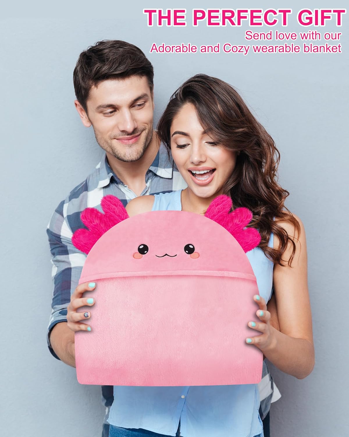 Wearable Hooded Blanket for Adults Soft Warm Cozy Plush Flannel Throw & Sherpa Hoodie Cloak Wrap Gifts for Adults - Image 9