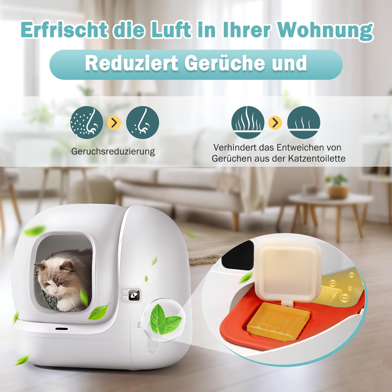 6 x N50 neutralizator zapachów 2.0 do Pura Max & Pura Max 2 – wkłady do usuwania zapachów do samoczyszczących kuwety dla kotów, ekskluzywna kompatybilność, długotrwała kontrola zapachu