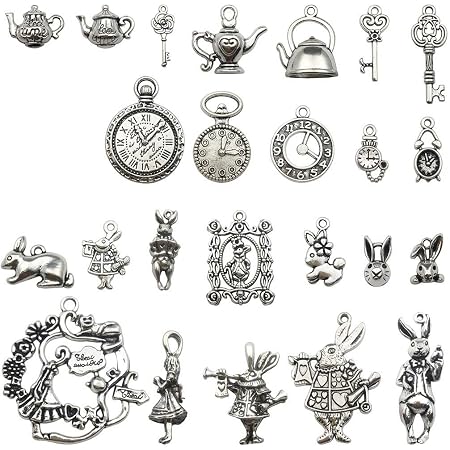 Swinging Alice in Wonderland Necklace, Alice in Wonderland Jewelry, Fa