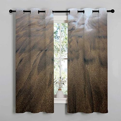 Miniatura 1 de YANFENQI Cortinas para Habitacion Beach View Coast Accordion Folding Doors Interior Currains 63Inch Width by 63Inch Length,2 Panels