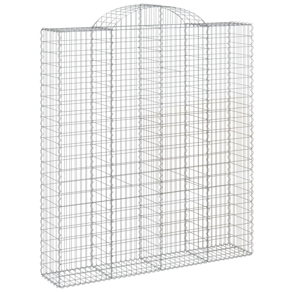 Gaviones con arco alto, 14 unidades, 200 x 50 x 220/240 cm, hierro