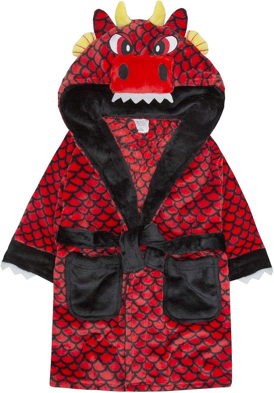 Metzuyan Boys Novelty Hooded Dragon Plush Dressing Gown Dragon 23