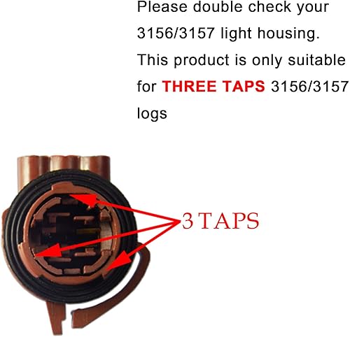 Miniatura 2 de Xotic Tech - 2 adaptadores de arnés de cableado hembra 3156 3157, repuesto de reparación de extensión para bombillas LED, luces traseras de freno,