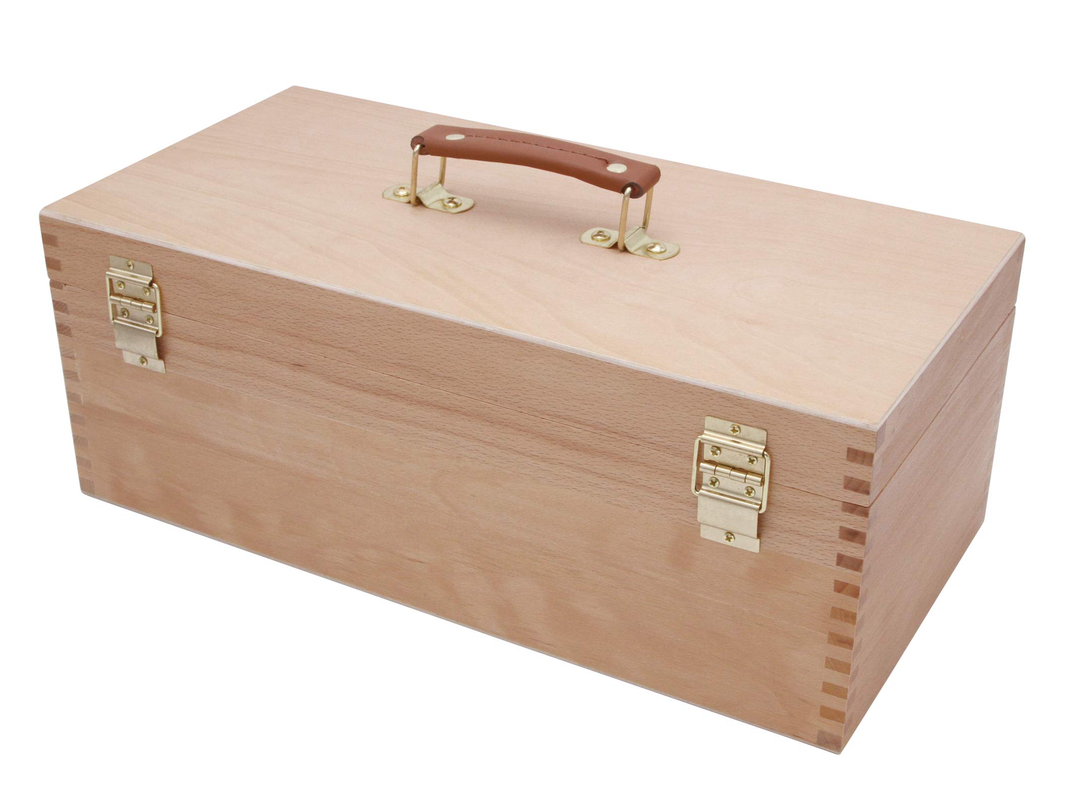 Paintersisters® Coffret d'ustensiles XL, Mallette de peinture, Boîte à peinture, Coffret à pinceaux en bois, Boîte à outils, Rangement
