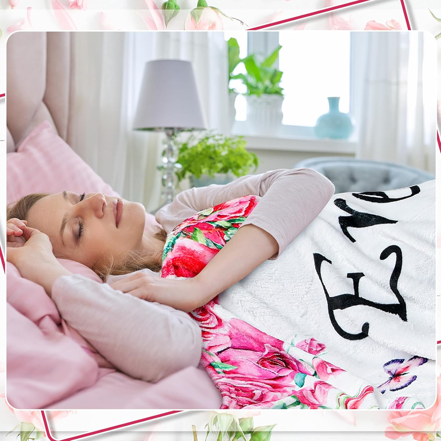 Buryeah Mother's Day Spanish Christian Blanket Religious Gifts Faith Bible Soft Gifts Inspirational Spiritual Scriptures Favors for Women Church Teacher Mother Sister Friend Nurse(Rose) - Image 7