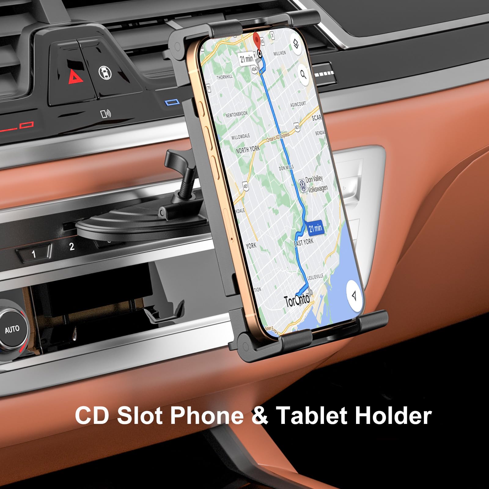 PLDHPRO Soporte universal para tableta, CD, ranura para iPad, soporte para coche, para la conducción y la reproducción de vídeo en el coche, 5,1 – 15,6 pulgadas