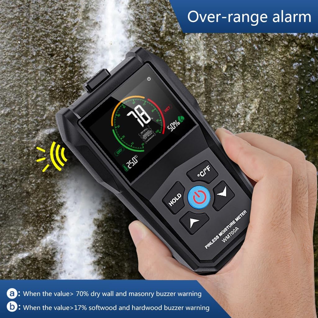 Digital Meter Water Leak Detector Tester with Alarm Function Data Hold Portable Water Content Meter