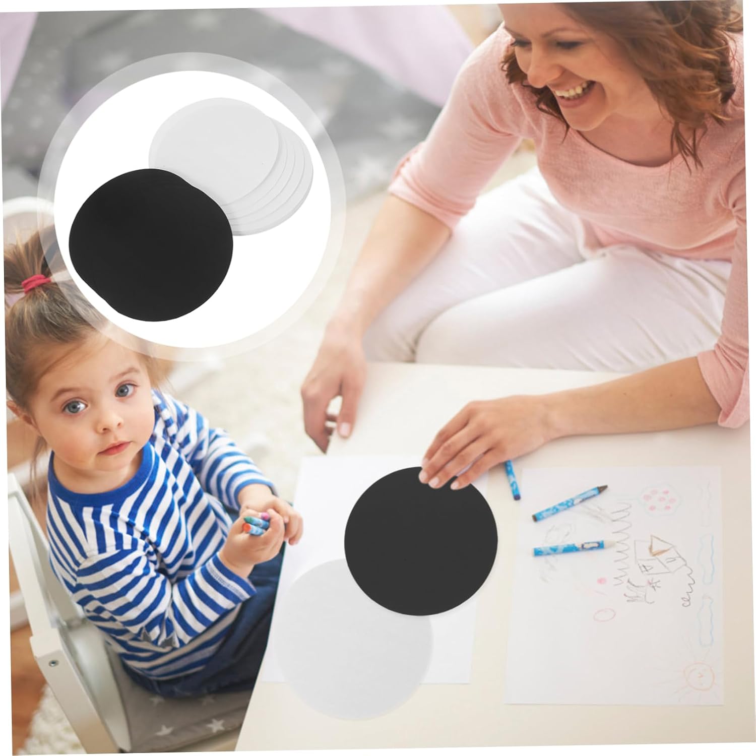 40sheets Thick Round Cardstock for Drawing Crafting and Painting of Versatile Paper for School and Art Projects