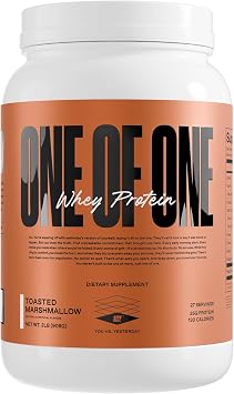 ONE OF ONE Whey Protein Powder 25g Whey Protein Concentrate with Digestive Enzymes, Gluten Free, Low Carb, Post-Workout Recovery Toasted Marshmallow Flavor, 2lb