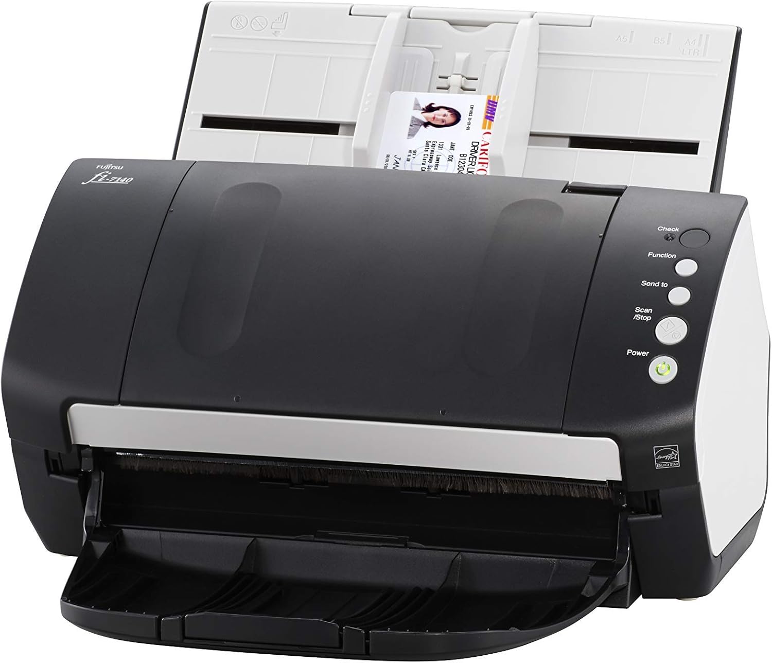 Fujitsu FI-7140 Color Duplex Scanner with output tray extended.