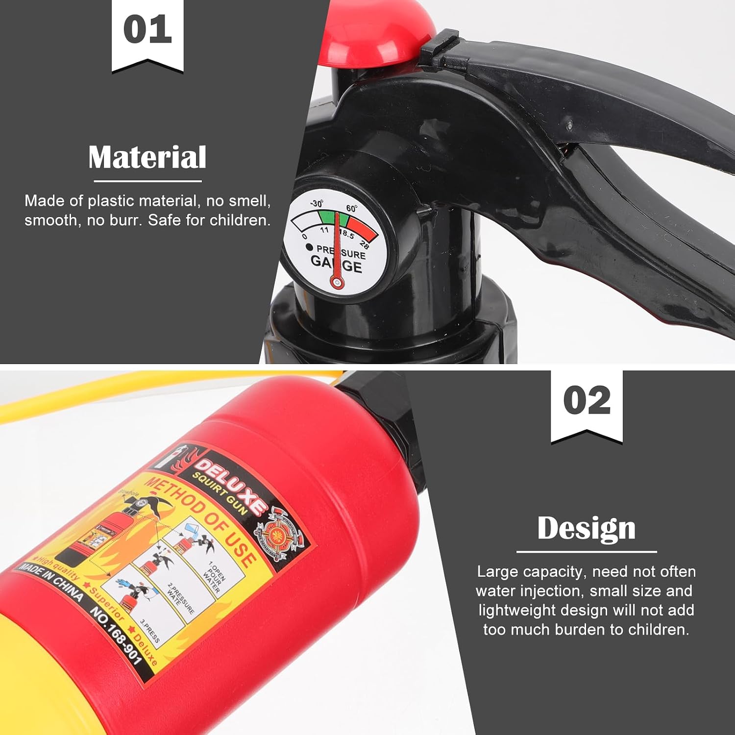 Simulated Fire Extinguisher Water with Water, Summer for Swimming Pool/Beach/Outdoor/Water Fighting Play, Halloween Cosplay Props