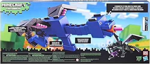 Miniatura 8 de NERF Lanzador de dardos Minecraft Ender Dragon, clip interno de 4 dardos, 12 dardos de espuma de élite, diseño inspirado en Minecraft Mob en el juego