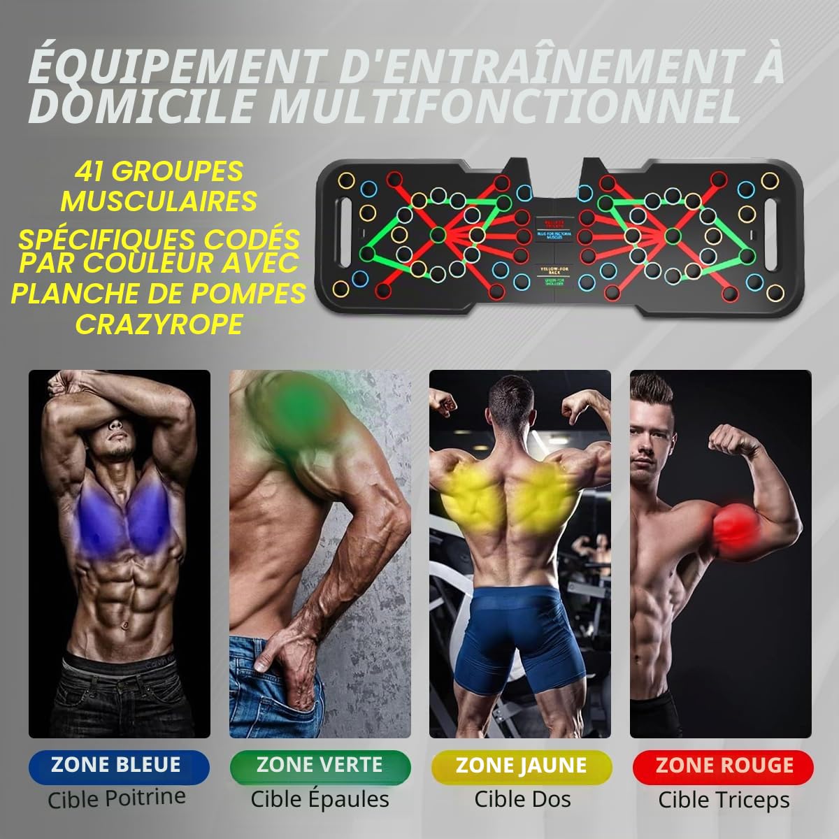 41 en 1 Push Up Board avec comptoir, Planche Pompe Musculation Planche à Pousser Maximale pour Musculation Homme et Sport Maison, 41 Positions Combinées