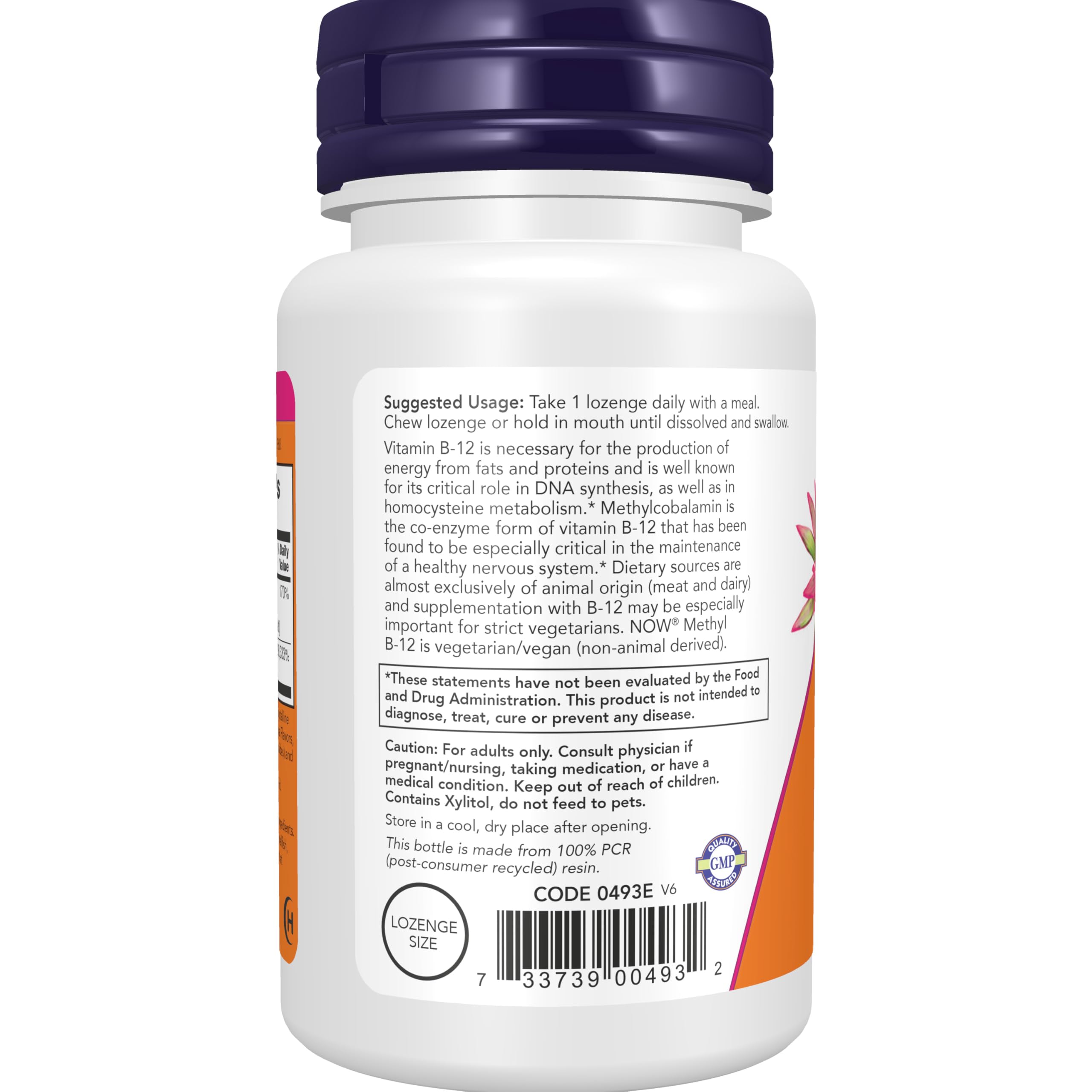 NOW Supplements, Methyl B-12 5000 mcg, Nervous System Health*, 120 Lozenges — Amazon image 3