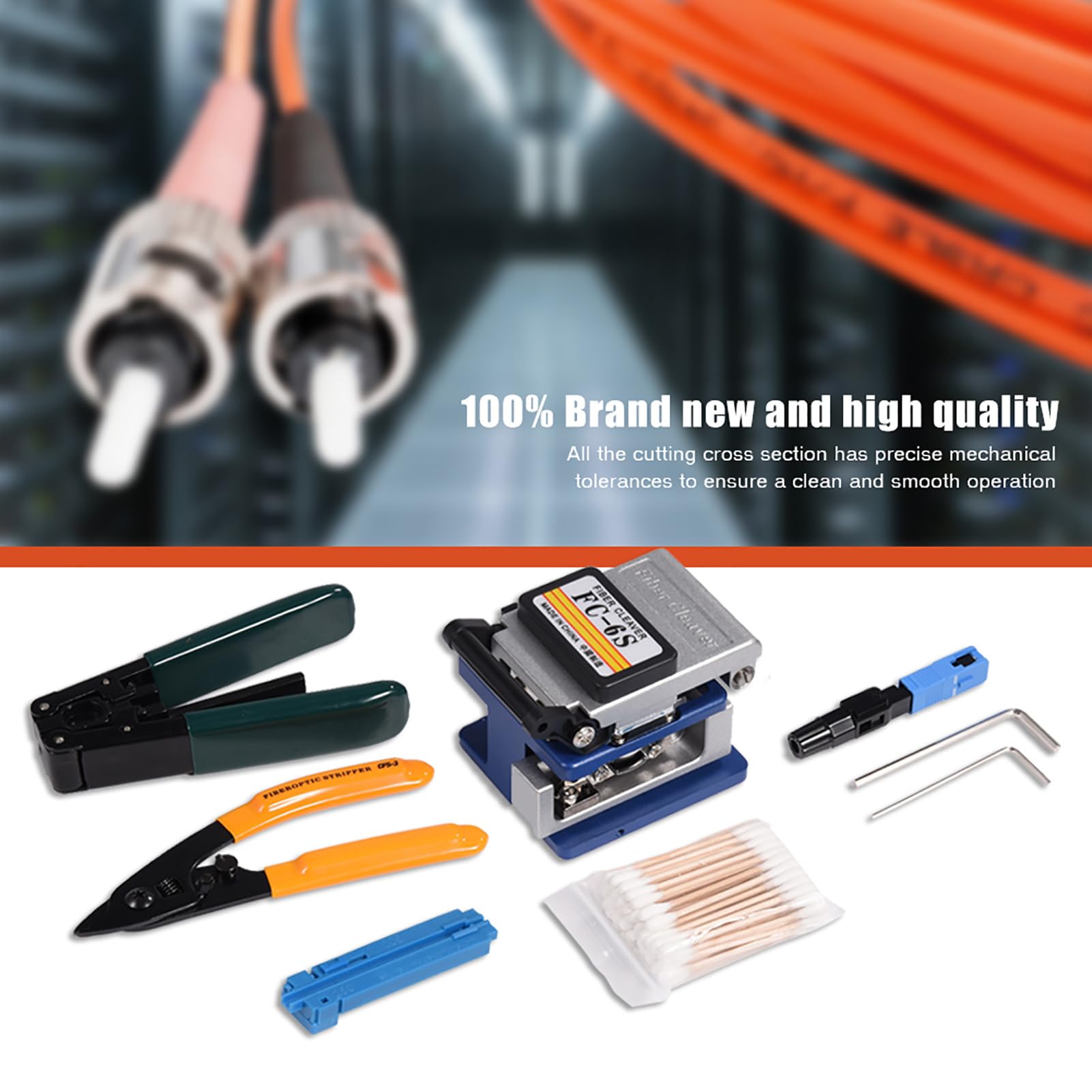 Outil de dénudage de fibre optique Ftth, coupe-câble ergonomique de précision, kit de réparation de câble à fibre optique avec couperet Fc-6s pour installation réseau