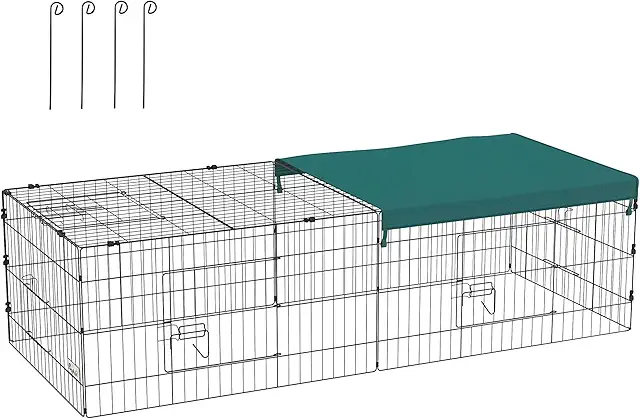 Gabbia per Conigli Interno ed Esterno PawHut 185x75x50cm Verde