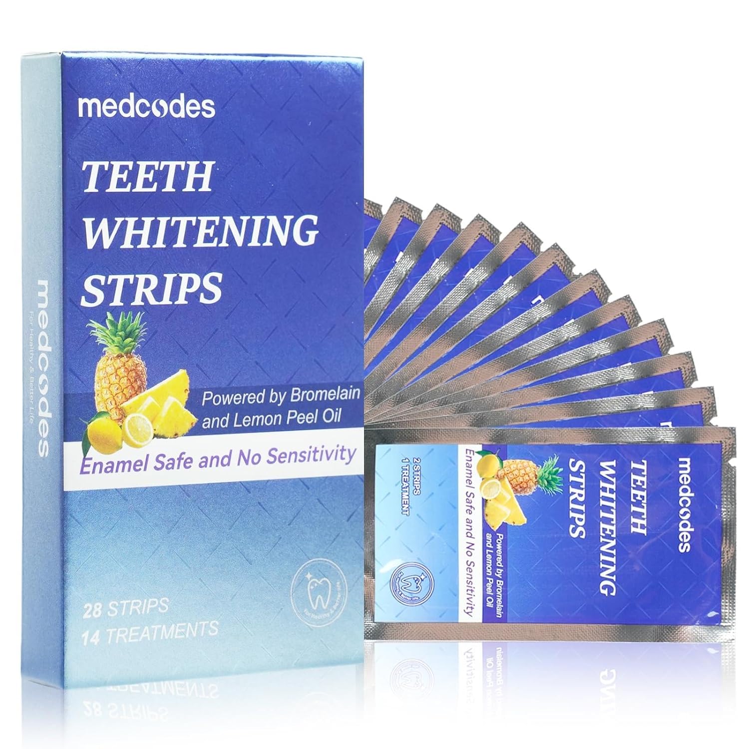 Teeth Whitening Strips for Sensitive Enamel Safe Non-Slip Dry Strip Technology for Whiter Teeth 28 Strips Whitener Safe