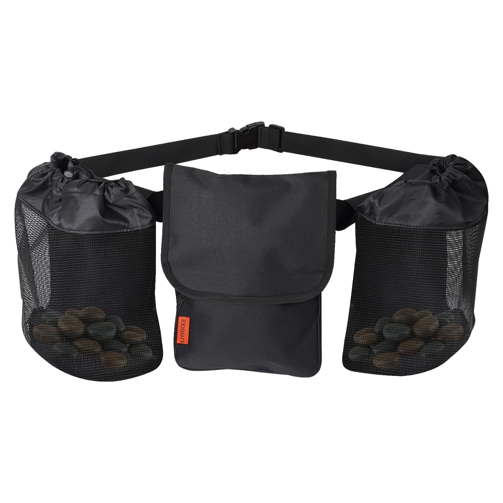 Rock Collecting Bag, Foraging Waist Pack with Adjustable Belt, 2 Mesh Foraging Pouch with 1 Tool Bag, Lightweight Waist-Mounted Outdoor Rock Hounding Equipment, Gifts for Rockhounds