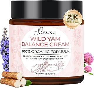 Wild Yam Cream 4oz, Organic Balancing Cream for Women, Deep Nourishment and Hydration, Made With Wild Yam Root, Chaste Tree Berry and Red Clover