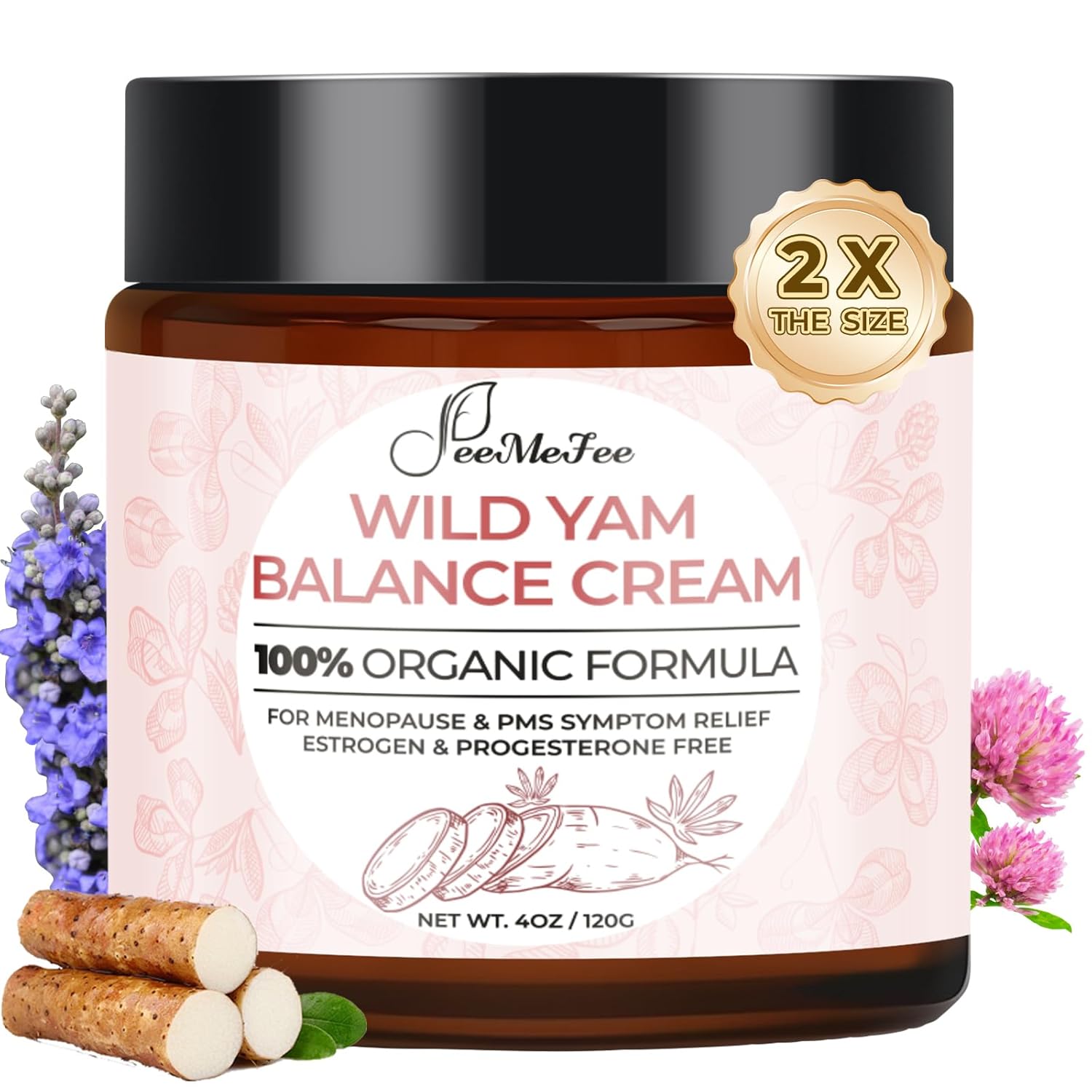Wild Yam Cream 4oz, Organic Balancing Cream for Women, Deep Nourishment and Hydration, Made With Wild Yam Root, Chaste Tree Berry and Red Clover