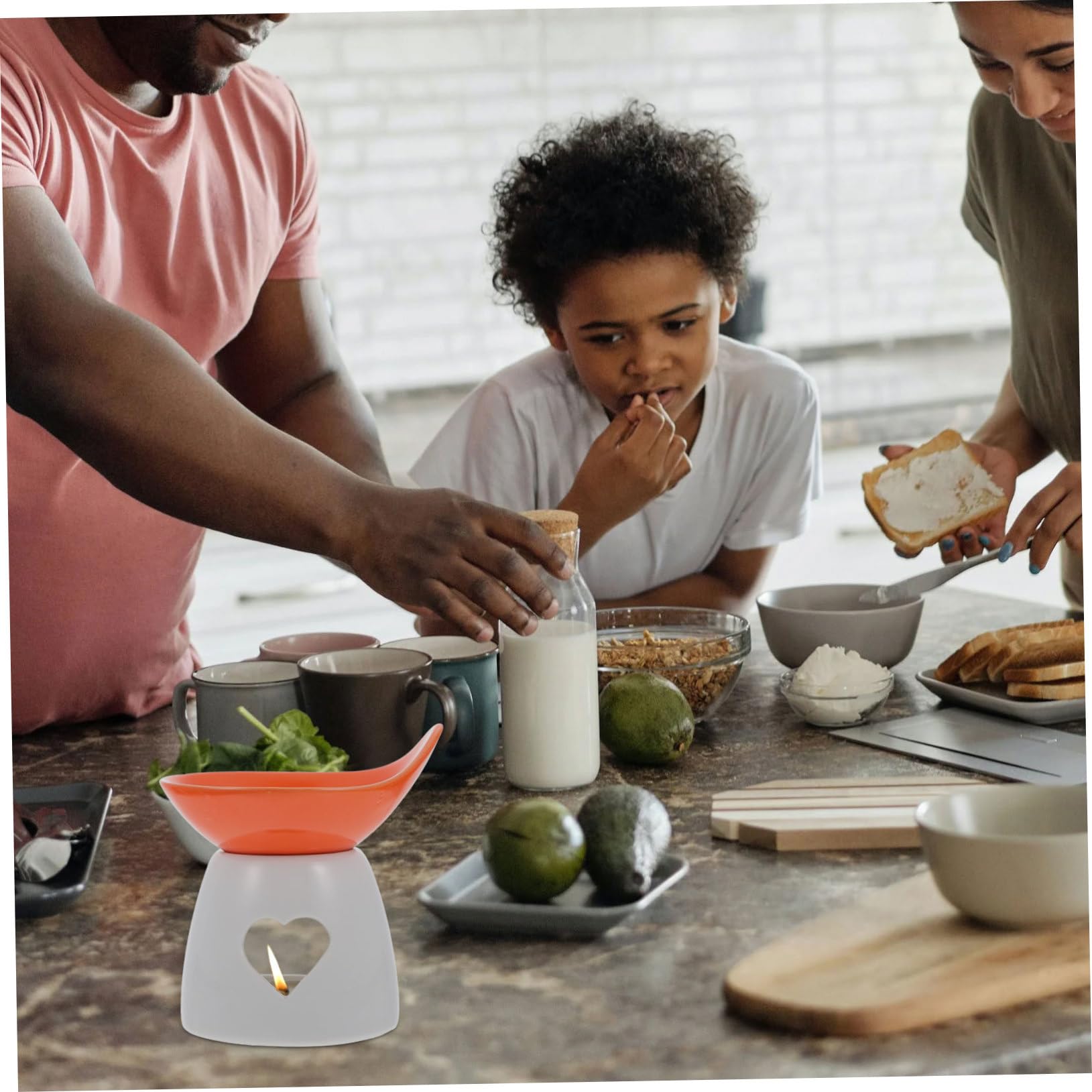 OFFSCH 1set Ceramic Chocolate Melting Pot and Ice Fondue Practical Stain-resistant Easy to Clean for Melting Chocolate Butter and Cheese for Baking and Cooking Enthusiasts